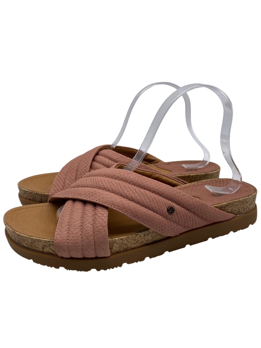 Caterpillar Womens Shoes Pink Leather Sandals 10 Flat Slip On Casual CAT Brand